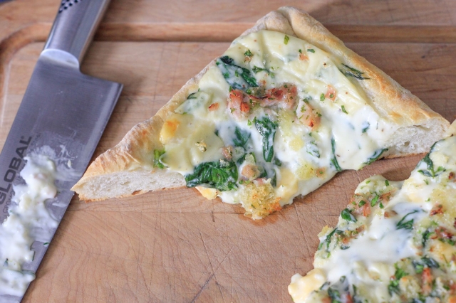 Pizza Bianca gratinada